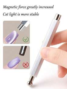 Magnet Kuku Bentuk Mata Kucing Heksagonal Kepala Ganda Kuat dengan Bola Baja, Efek Garis & Strip 3D, Gagang Aluminium, Tongkat Magnet untuk Manikur Gel UV, Alat untuk Salon & Penggunaan di Rumah - MultiWarna - View 5
