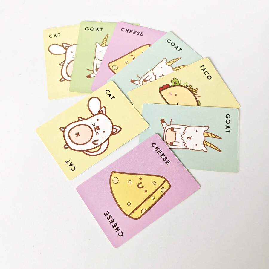 Trò chơi thẻ bài Blue Orange Games Tat Cat Goat Cheese Pizza, thích hợp cho tiệc Giáng sinh, sinh nhật, họp mặt gia đình, giải trí. - Màu vàng - Xem 1