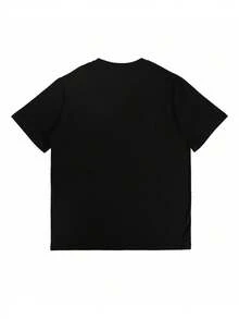 Women's Short Sleeve Cotton T-Shirt, Women's Short Sleeve Cotton T-Shirt, Women's Casual Short Sleeve Crew Neck T-Shirt - Letter Print Blouse - Basic Compatible Top Suitable For Spring And Summer, Machine Washable Crew Neck T-Shirt For Casual Outfits, Clothing Combinations And Outdoor Activities (No - 黑色 - 查看 2