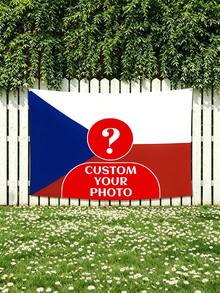 Customization Personalized Czech Republic Flag Pattern Design Pattern Family Photo, Couple, Sisters Photo  Flags ,Customized Banners & Pennants,Background Decoration For Wall Fabric, 2D Flat  Tapestry, Custom Garden Flags, Garden Decoration,Personalized DIY Homemade Items,  As Birthday Gifts, Gift Room Banners, Wall Banners, University Dormitory Decoration, Outdoor, Family, Graduation,Wedding, Souvenir Customization, Suitable For All Seasons' Wall Fabric, Washable, Machine Washable, Lightweight, Comfortable,Punch Hole Unique Design, Suitable For Her Personalized Ideal Decorative Gifts, Suitable For Her, Him, Family, Father, Mother, Lover, Daughter, Son, Friends, Classmates. Perfect For Camping, Traveling, Home Life, Daily Life, Office Decoration, Birthday, Anniversary, Valentine's Day, Thanksgiving, Christmas, Halloween, Mother's Day, Father's Day, Wedding, Easter, New Year Gifts,  Car, Bedroom, Living Room, Office, Outdoor Camping, Beach, Yoga Party,Outdoor Flag Wall Tapestry - Multicolor - View 7