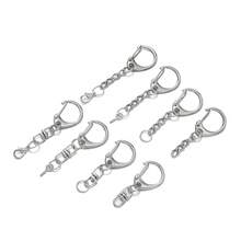 10pcs Lobster Clasp Key Ring Keychain C Shape Clasps Connector Hook For DIY Jewelry Making Findings Key Chain Accessories - White K - View 1