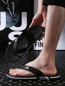 Chancletas comodas de playa de hombres,Sandalias de playa Antideslizantes,Zapatos casuales planos de alta calidad Pantuflas para el hogar para hombres,antideslizantes,duraderas,antiolor - Negro - Ver 3