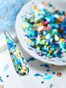 5克/包 夏季海洋系列美甲闪粉，海洋海豚海马美甲装饰闪粉，梦幻水下元素，DIY美甲闪粉材料 - 彩色 - 查看 5