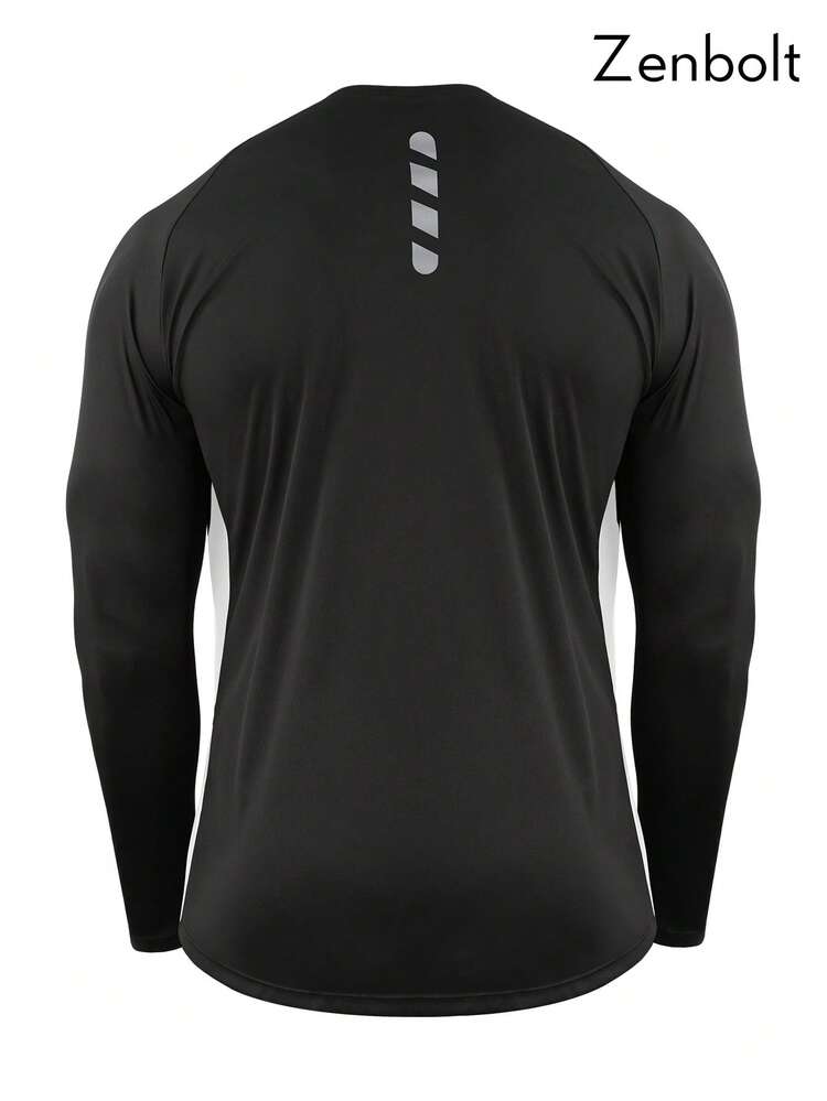 ZULIZ Áo thun nam tay dài cổ tròn raglan Zenbolt, kiểu dáng cổ điển thoải mái, dễ chịu và đa năng, phù hợp cho mặc hàng ngày, hoạt động ngoài trời, các dịp thư giãn và thoải mái. - Đen và trắng - Xem 5