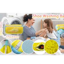 2pcs Reusable Shoe Wash And Dry Bags, Fleece Lining For 360° Deep Cleaning, With Self-Locking Zipper, Shoe Protector Bags For Washing Machine And Dryer, Suitable For All Shoe Types - View 12