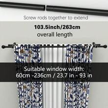 Adjustable Black Double Layer Curtain Rod Set, Fits Window Width 23.7 Inches - 137 Inches / 0.6m - 3.48m, For Sheer And Blackout Curtains, Wall-Mounted Easy Installation, Durable And Suitable For Bedroom, Living Room And Hotel, Modern Classic Curtain Rod - Black 1 Set - View 8