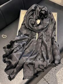 1件装女士简约复古豹纹雪纺围巾，多功能轻盈披肩，优雅头巾，适合所有季节 - 彩色 - 查看 2