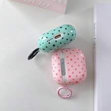 Premium 3-Farben einfarbiges Polka-Dot-Stern-Doppelschicht-IMD-Kopfhörerhülle im koreanischen Stil + Ringhalter kompatibel mit Apple Pro 3 Hülle/ Pro 2 Hülle/ Pro Hülle/ 4 Hülle/ 3 Hülle/ 2 Hülle/Modische Damen-Kopfhörerhülle/Minimalistische Kopfhörerhülle/Apple Kopfhörerhülle/Apple Kopfhörerhülle/Frühling Sommer Kopfhörerhülle/Geburtstagsgeschenk/Feiertagsgeschenk - Verschiedenfarbig - Übersicht 7
