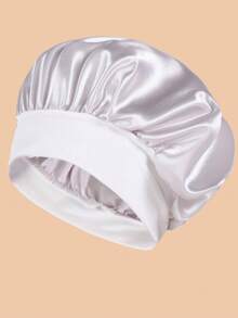 3/8/1pc Women Silk Satin Wide Brim Hair Caps, Everyday Wear Hair Sleep Cap Sleep Bonnet - Multicolor - View 8