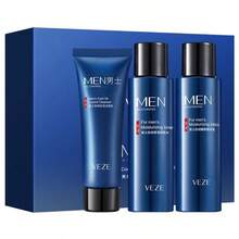 Juego de 3 Piezas para el Cuidado Facial, Crema Hidratante + Tónico + Limpiador Facial, Caja de Regalo, Producto para el Cuidado de la Piel Facial para Hombres - 1 PZA - Ver 8