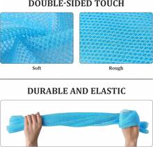 4 Pieces African Exfoliating Net, Long African Net Sponge, Nylon African Net Cloth, Exfoliating Washcloth, Body Scrubbers For Use In Shower, Back Scrubber Skin Smoothers For Bath (Multicolor 4) - White - View 2