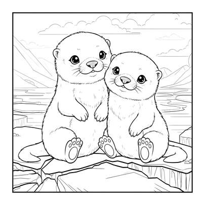 I Love You Like No Otter: A Cute Parent-Child Sloth Coloring Book, 24 Pages Of Warm And Fun Doodle Content, A Gift For Family For Father's Day, Mother's Day, Children's Day, Stationery, 7.9x7.9 Inches.