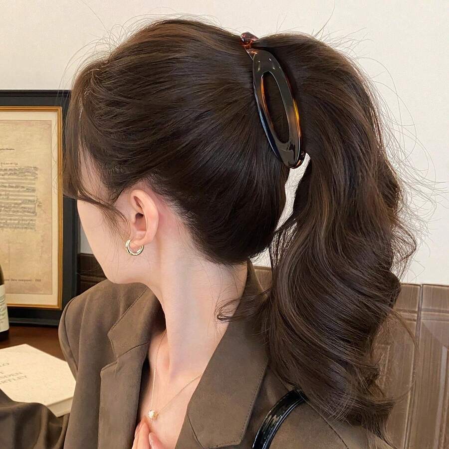1/2pcs Lightweight Fashionable Minimalist Elegant Banana Shaped Hair Clips, Suitable For Daily Outings, Casual Gatherings, Commuting, Beach Vacations, Hairstyling, Face Washing, Bathing, Makeup Matching, Wedding Accessories, Women Beach Accessories, Travel Essentials, Mother's Day Gift - One Size - View 1