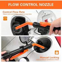 Electric Fuel Transfer Pump, Portable Battery Powered Hand Fuel Pump, Battery Gas Pumps Universal Fit For Vehicles, Boats, Lawn Equipment, Emergency & Home Use(Black Orange) - Default - View 3