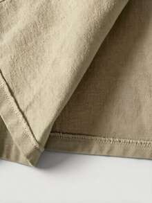 Girl's Casual Minimalist Front Button A-Line Denim Maxi Skirt, Suitable For Outings And Gatherings All Seasons - Khaki - View 8