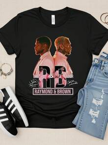 Camisetas de la gira de  y Usher, camisetas unisex de los conciertos de Raymond y Brown, camisetas de mujer, tops de mujer, camisetas de manga corta - Negro - Ver 7