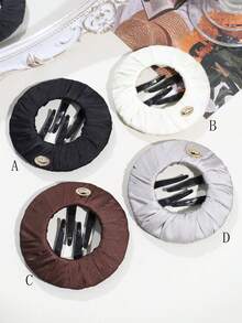1pc Women's Fashion Flat Bun Hair Clip, Suitable For Daily Wear - Multicolor - View 12
