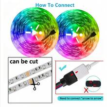 Fita LED  50X50* 5 Metros Conduzida USB Tiras De Luz RGB Mudança De Cor Por 24 Teclas Remoto - Multicolorido - Visão 2