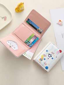Ví mini in hình, ví đựng thẻ dung lượng lớn dễ thương, ví gập ba hình hoạt hình, ví đựng tiền xu nhiều ngăn nhỏ gọn chống trộm. - Nhiều màu - Xem 1