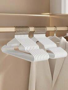 10er-Pack Kleiderbügel, robust und rutschfest, geeignet für den täglichen Gebrauch, langlebig, mit rutschfestem Design, ein modernes Accessoire für den Kleiderschrank. - Weiss - Übersicht 6