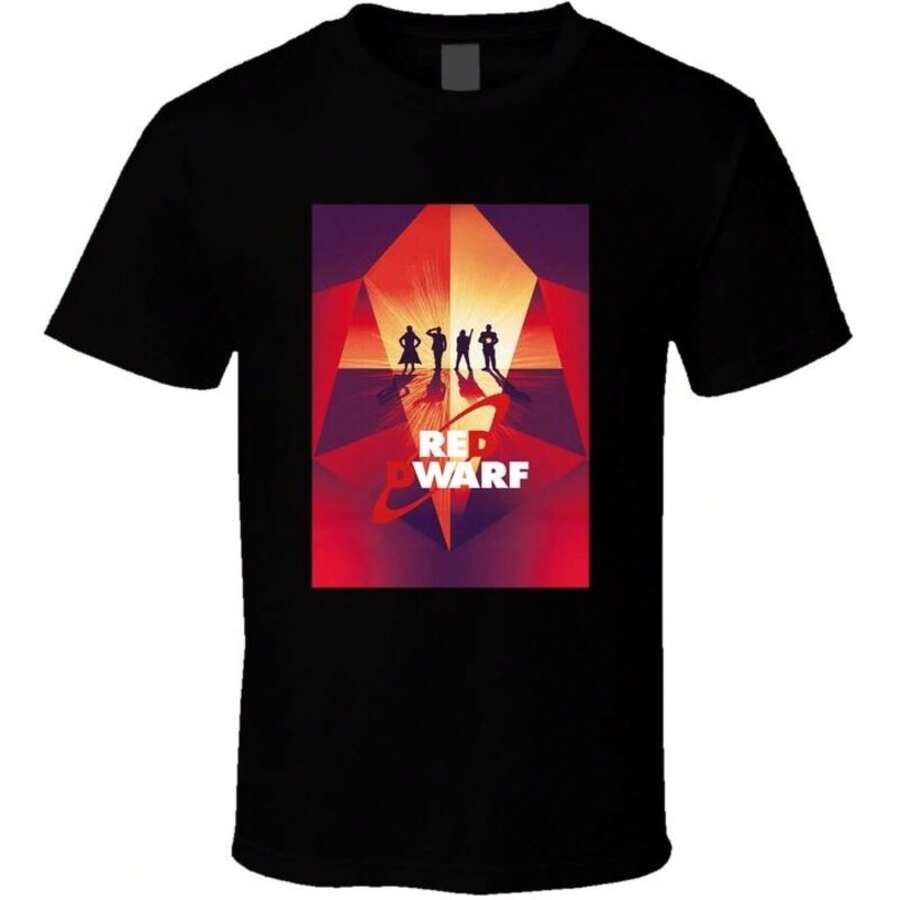 Unisex T-shirt tillverkad av ren bomull, Red Dwarf TV-program Tea Brittisk sci-fi-komedi TV-serie Skjorta, Sommar-T-shirt, Blus, Bastoppar, Toppar, Kreativ design, Utomhuslek, Cool stil, Rolig design, Perfekt för utomhuslek, Kreativ design, Utomhuslek, Cool stil, Rolig design, Perfekt för utomhuslek - Svart - Visa 1