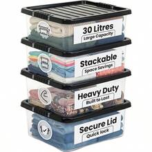 2/4 Pack 30L Underbed Storage Containers, Maximize Your Space, Heavy-Duty Underbed Storage Boxes - 4 - Pack - View 4