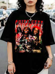 Vintage Bootleg T-Shirt C-ChiefSS K-KeefSS Chicago Drill Rap 90s Retro Hip Hop Style - Black - View 6