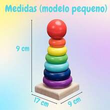 Brinquedo Educativo De Empilhar Pirâmide Pequeno - Vermelho - Visão 2