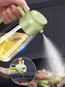 1pc Glass Oil Spray Bottle - Pour And Spray 2-In-1 Bottle - Leak-Proof Olive Oil Container - Kitchen Seasoning Rack - Soy Sauce And Vinegar Spray Bottle - Kitchen Tools And Accessories - Multicolor - View 2