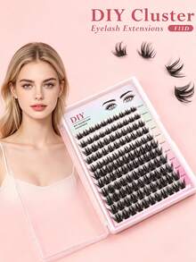 Mkhlina F11 Individual Lashes 10-16mm Natural Fluffy Curly DIY Cluster Eyelashes - F11 - View 5