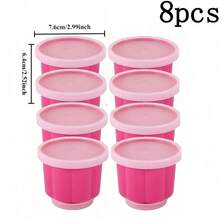 4/8pcs Octagonal Pudding Mold Set - Easy Release Plastic Pudding Molds - Suitable For Jelly, Mousse And Ice Cream Making, With Lid, Suitable For Camping And Home Cooking, Perfect For Birthday Celebrations And High-Quality Dessert Making - Multicolor - View 13