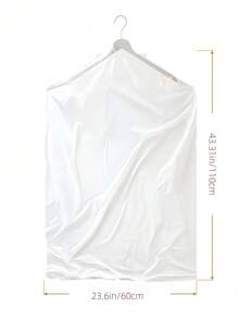 50pcs Transparent Plastic Garment Dust Cover Bags, Protective Clothing Covers For Shirts, Dresses And Coats - White - View 8