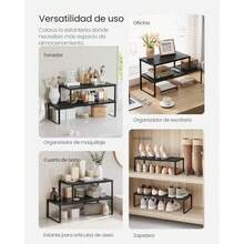 SONGMICS Juego de 2 Especieros Extensibles Organizador de Cocina Estante de Cocina Organizador de Armario Metal MKCS402B01 - negro mate - Ver 7