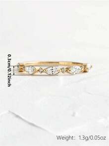 1 chiếc nhẫn đá Cubic Zirconia quyến rũ, phù hợp cho nữ, lý tưởng cho đám cưới, lễ đính hôn, tiệc kỷ niệm, quà tặng ngày Valentine. - 1 # - Xem 5