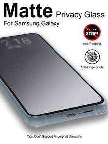 2pcs Matte Ceramic Privacy Screen Protector, Applicable To Phone Cases, Full-Screen Anti-Fingerprint, Waterproof, Scratch-Resistant, Privacy, Anti-Glare, Side Privacy, Clear Front, Suitable For Samsung Galaxy A16/A17/A53/A54/A55/A56/A32/A34/A36/A52/A56/A57 Series, Phone Accessories, Suitable For Various Phone Cases, Essential For Daily Privacy Protection And Screen Protection. - Black - View 2