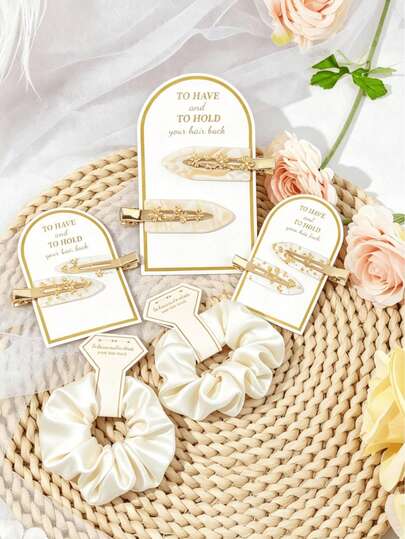 Bộ 5/15 phụ kiện tóc cưới mềm mại cho phù dâu, băng đô lụa mềm mại, kẹp tóc mái lấp lánh vàng, thích hợp làm quà tặng cho tiệc cưới, quà tặng cho phù dâu, bộ đồ dùng tiệc tùng.