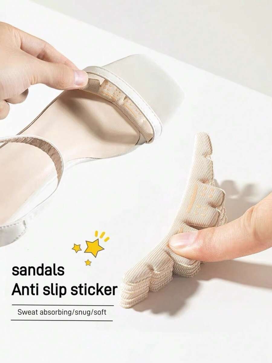 1 Pair Summer Gel Heel Grips, Non-Slip Invisible Friction Pads, Suitable For Sandals, High Heels, Wide Shoes And Other Footwear Accessories