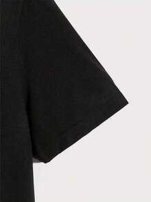 Papá Mundo Camisetas para Hombre 180g Alta Calidad Camisas para Hombre Estilo Urbano Corona y Bigote Logo Playera de Hombre Regalo Día del Padre 2026 Relaxed Fit Ropa de Hombre México Local - Negro - Ver 3