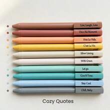 10pcs New Design Morandi Colored Aesthetic Anxiety Release Inspirational Encouraging Gel Ink Pen Soft Touch Smooth Writing Dry Fast For Journaling School&Office Supplies - 10pcs Colored Ink Pens - View 6
