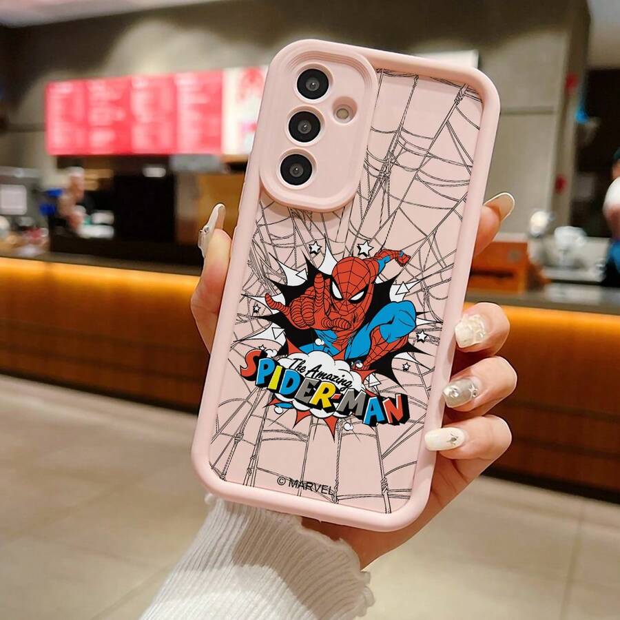 Miniso 1pcs Marvel Spider-Man The Amazing Spider-Man Retro Comic Burst & Web Pattern Phone Case Suitable For Samsung Galaxy S26 Ultra/S26 Plus/S26/S25 Ultra/S25 Plus/S25/Galaxy S24 Ultra/S24 Plus/S24/S24 FE/S23 Ultra/S23 FE/S22Ultra/S22 Plus/S22/S21 Ultra/S21 Plus/S21/S21 FE/A13/A14/A15/A16/A17/A33/A34/A35/A36/A52/A53/A54/Galaxy Note20Ultra/Galaxy Note20 Galaxy S25 Case Galaxy S25 Case Galaxy S25 Ultra Case Plus Stocking Stuffers The Girlfriend - Hồng - Xem 1