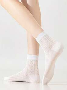 1/2/3/4/5/6 Pairs Women's Breathable Short Socks Set - Lightweight Cotton Ankle Socks For Spring/Summer, Low-Cut Design For Sneakers. No-Show Socks - Multicolor - View 4
