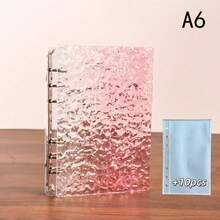 A6 Size Wavy Pattern Transparent Removable Embossed Crystal Bubble Sticker Notebook, Sticker Book, Sticker Album, With Removable Sticker Pages, Transparent Card Holder, Loose-Leaf Binder, Acrylic Material, Can Be Used As Notebook Cover, Manual, Card Holder, Sticker Book, Album And Other Stationery - A - View 14