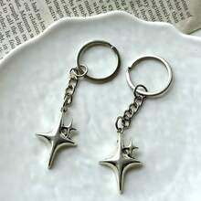 1/2pcs Four-Pointed Star & Cross Star Keychain/Backpack Pendant, Personalized Creative Keychain/Suitable As Gift, Can Be Hung On Backpack/Bag - View 7