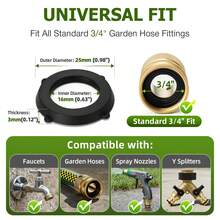 10/20/50pcs Rubber Sealing Rings With Self-Locking Clips - Durable Rubber Gaskets For 3/4 Inch Hose Connectors, Anti-Slip And Leak-Proof Design, Black - A - View 4