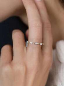 1 chiếc nhẫn đá Cubic Zirconia quyến rũ, phù hợp cho nữ, lý tưởng cho đám cưới, lễ đính hôn, tiệc kỷ niệm, quà tặng ngày Valentine. - 1 # - Xem 4