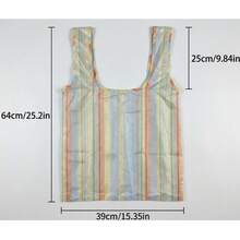 Tas Belanja Reusable dengan Garis Vertikal, Desain Lipat untuk Penyimpanan dan Portabilitas yang Mudah, Bahan Tahan Air dan Tahan Lama untuk Belanjaan Sehari-hari, Berbelanja di Supermarket, dan Perjalanan ke Pasar Akhir Pekan, Ringan namun Kokoh, Kapasitas untuk Membawa Barang Berat, Hemat Ruang Saat Tidak Digunakan, Hadiah Ideal untuk Ulang Tahun, Pesta Rumah Baru, Wisuda, dan Perayaan Hari Raya, Solusi Praktis untuk Kehidupan dan Belanja - A - View 9