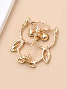 1pc Geometric Pattern Casual Zinc Alloy Brooch - Burung Hantu Emas - View 4