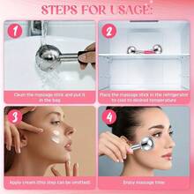 Stainless Steel Facial Ice Globes, 2pcs Cooling Face Massage Roller, Skin Care Ice Globes For Puffiness, Dark Circles, Wrinkles Relief - 2 chiếc - Xem 6