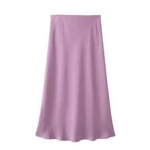 Willshela 2024 falda de satén negro para mujer, faldas largas elegantes de cintura alta para mujer, falda Midi de verano a la moda, faldas de oficina para mujer - Azul marino - Ver 3