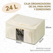 Fabric Storage - 24L Oxford Off-white - View 2